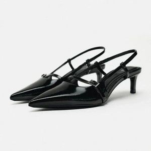 ZARA BUCKLED STRAP SLINGBACK SHOES